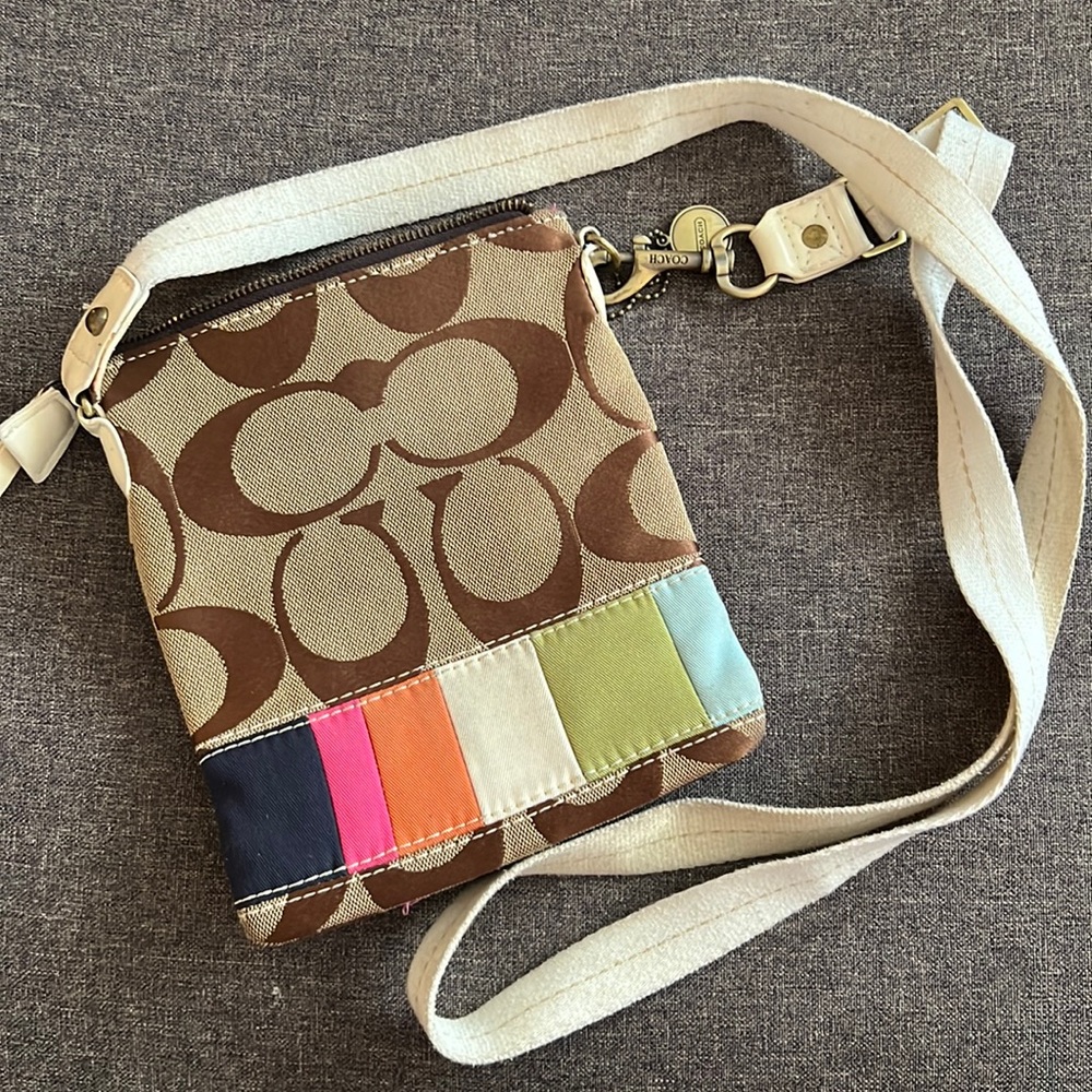 Coach Heritage Multi-Color Signature C Jacquard Swingpack